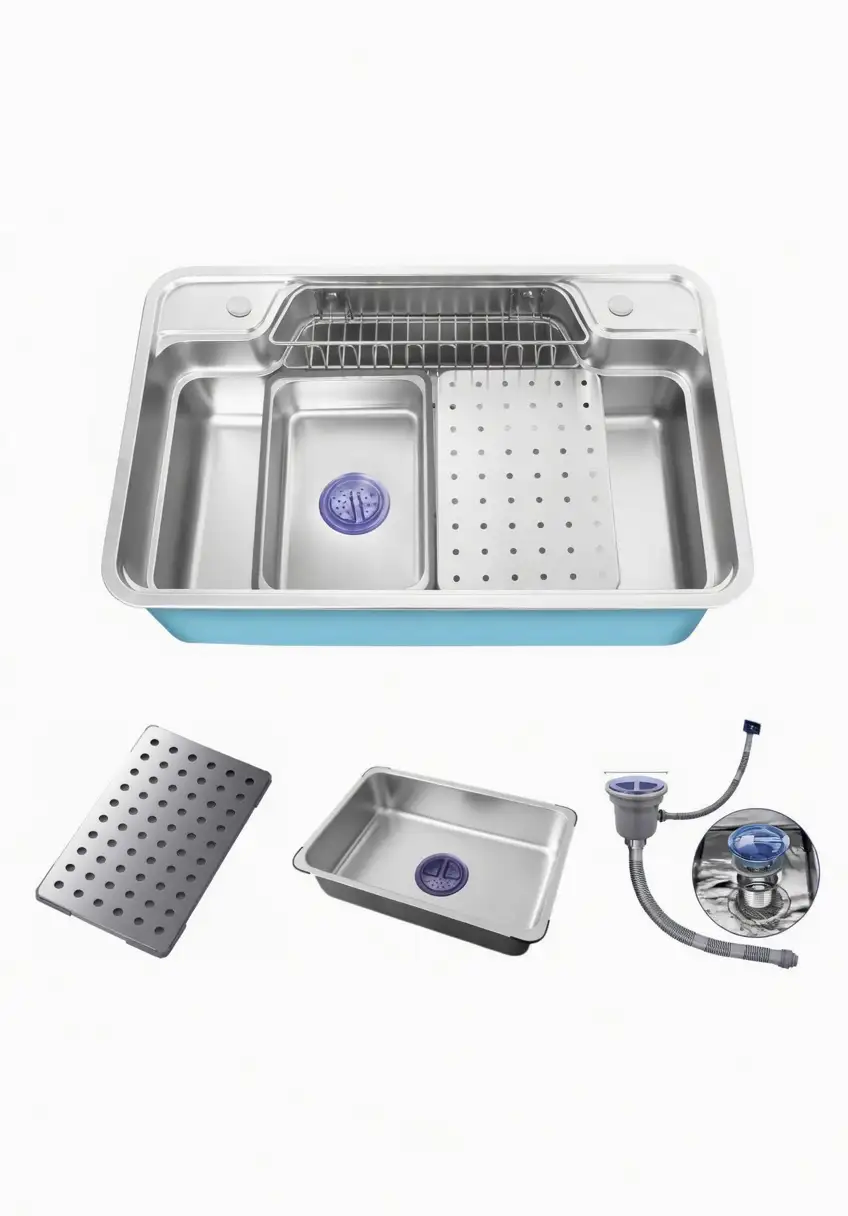 Chậu rửa chén 1 hộc bán nguyệt inox 304 cao cấp