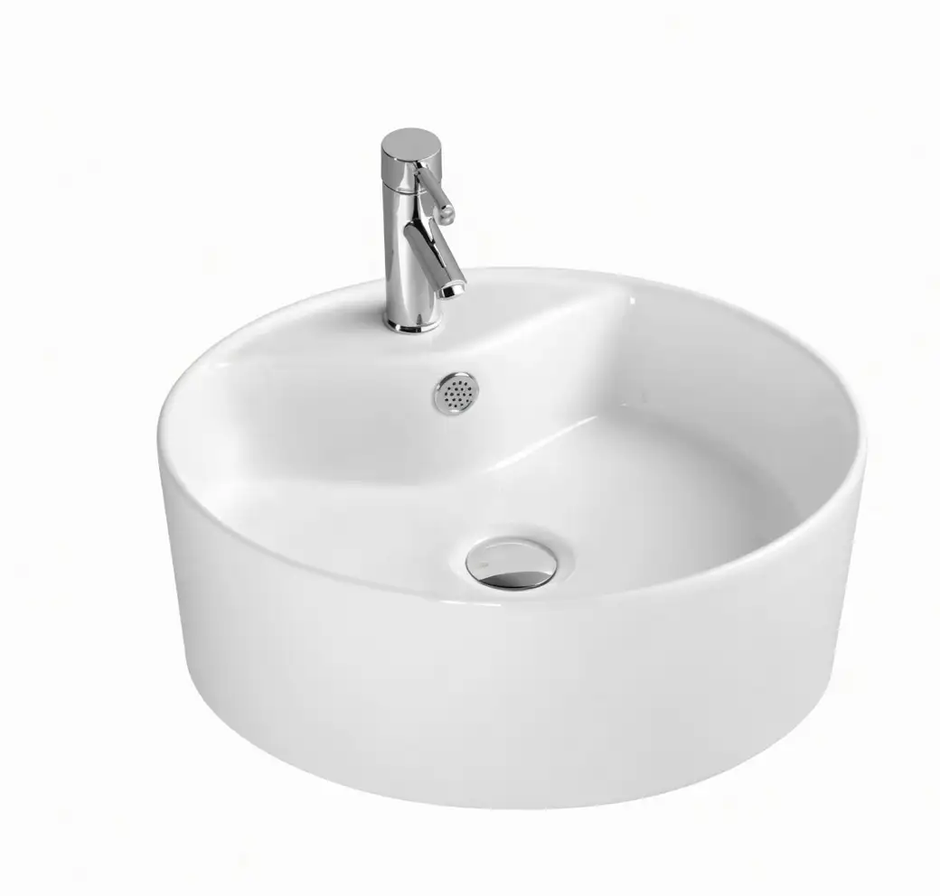 Chậu rửa mặt tròn đặt bàn sứ trắng - Mã: 202