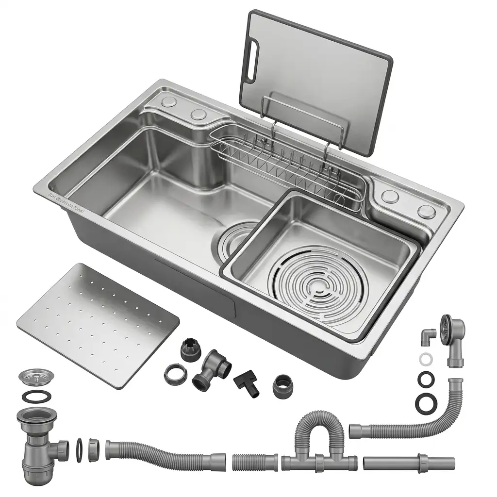 Chậu rửa chén 1 hộc kiểu nhật inox 304 cao cấp