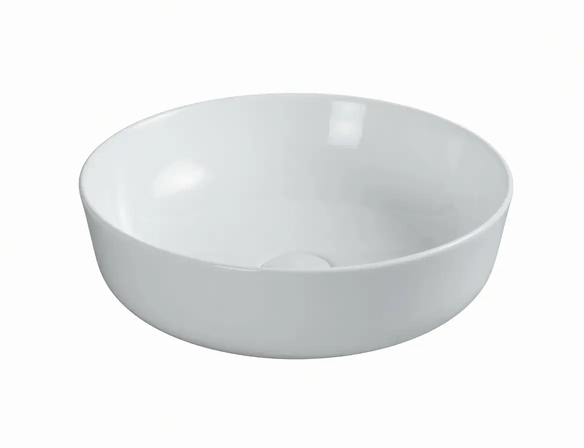 Chậu rửa mặt tròn đặt bàn sứ trắng cao cấp - Mã: 08