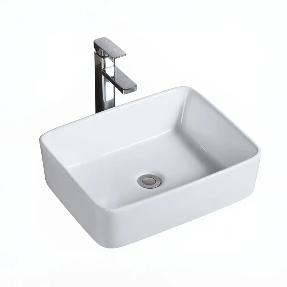 Chậu rửa mặt vuông đặt bàn sứ trắng - Mã: 207