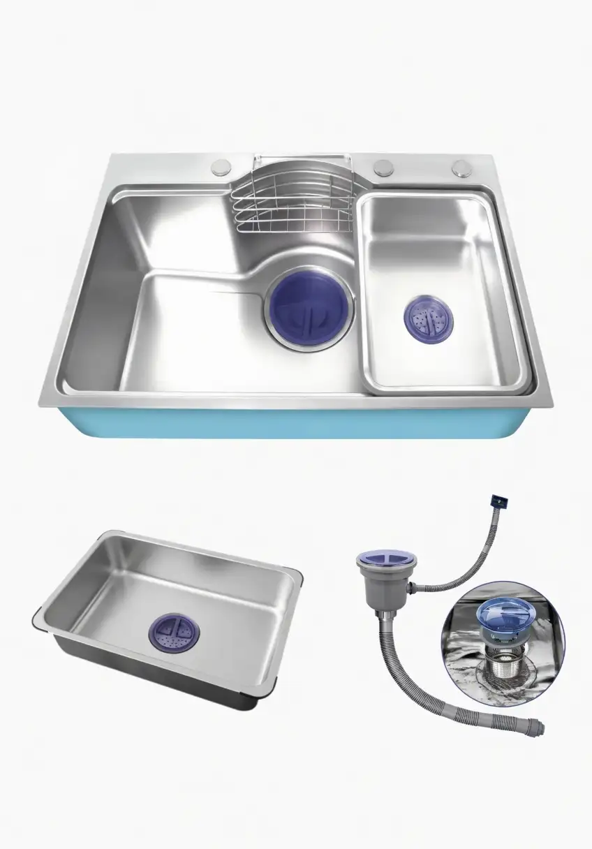 Chậu rửa chén 1 hố inox 304 bán nguyệt cao cấp