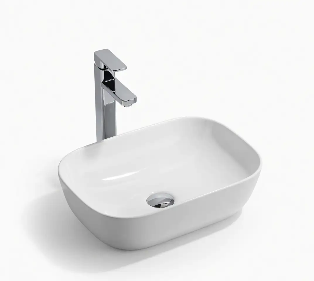 Chậu rửa mặt đặt bàn sứ trắng cao cấp - Mã: 913