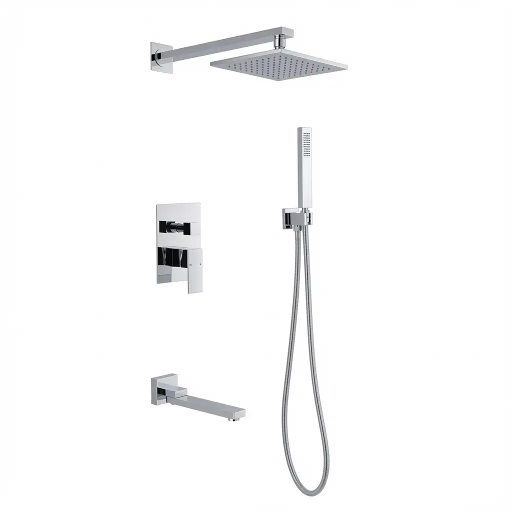 Sen tắm âm tường đồng thau mạ crome LX-206