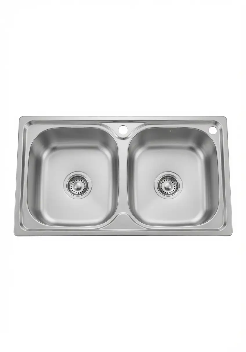 Chậu rửa chén 2 hố công nghệ dập liền nguyên khối cao cấp
