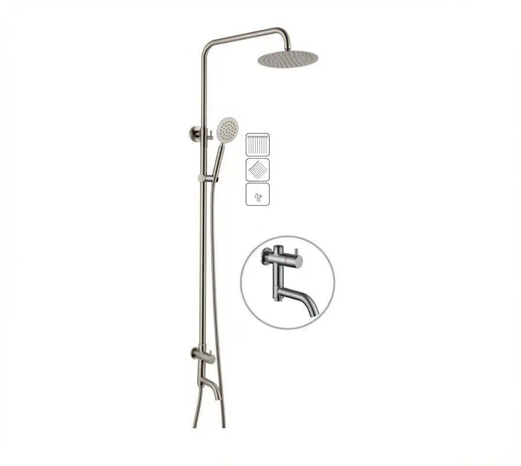 Bộ sen cây tắm đứng lạnh inox cao cấp LX-5008T