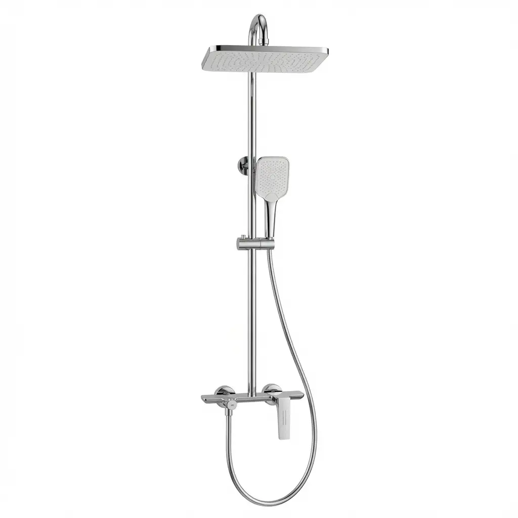 Bộ sen cây tắm đứng nóng lạnh nhập khẩu chống cặn canxi 3 chế độ chất liệu đồng thau